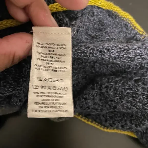 Free People Womens Sweater Peplum Polo Small Colorblock Open Knit Relaxed Boho - Picture 4 of 7